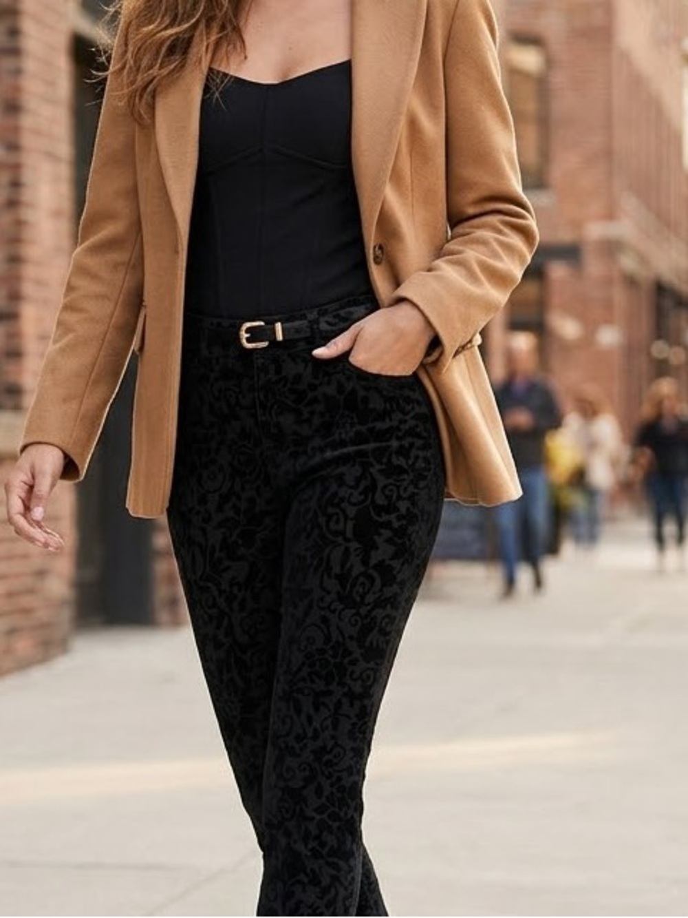 Artisan NY Velvet  Floral Skinny Pants